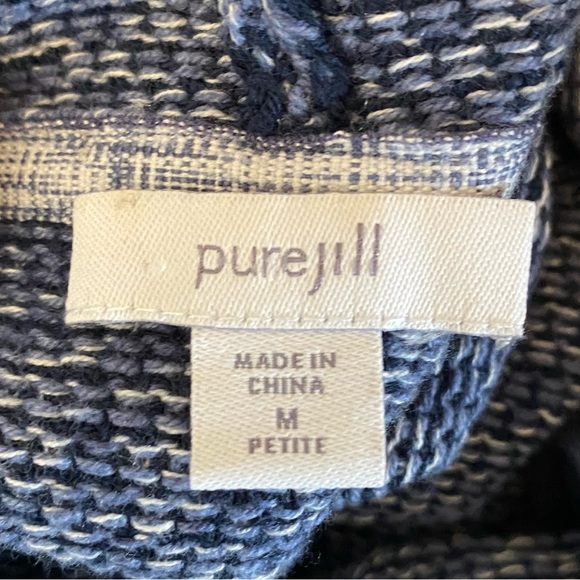 Pure Jill - Cowl neck -  blue shirt with kangaroo pocket and 3/4 sleeves - M - Picture 4 of 9